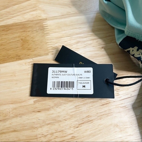 NWT Kappa x Juicy Couture Biker Shorts Green Logo Tape Size M - Picture 5 of 7